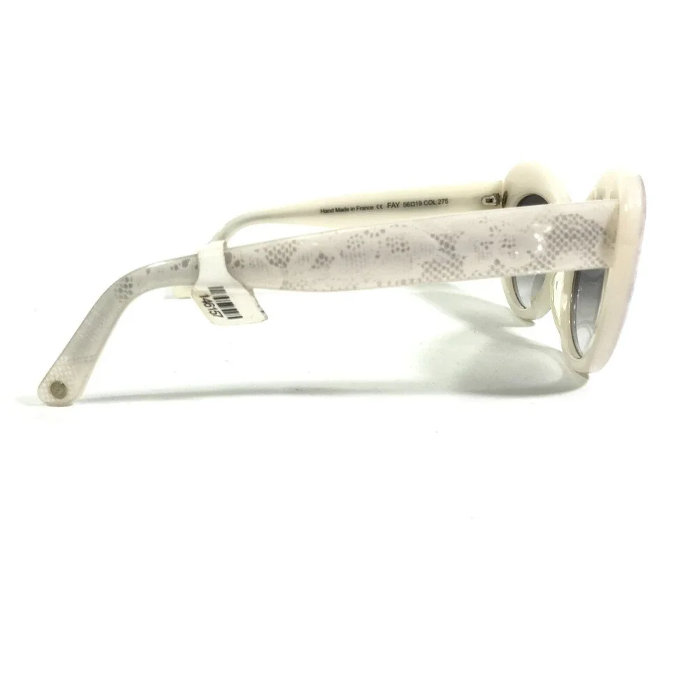 Morgenthal Frederics Sunglasses FAY COL 275 White Clear Lace Frames Blue Lenses